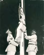 Kenya Military Officers hoisting The Kenyan NATIONAL FLAG and lowering the UNION JACK during Independence Celebrations