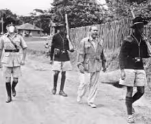 Release of Kenyatta & Countdown to Independence_Jomo Kenyatta walking after he was released from detention in lodwar in 1961