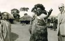 Senior Chief Njiiri wa Karanja with a Colonial Governor in Muranga in 1950s.webp